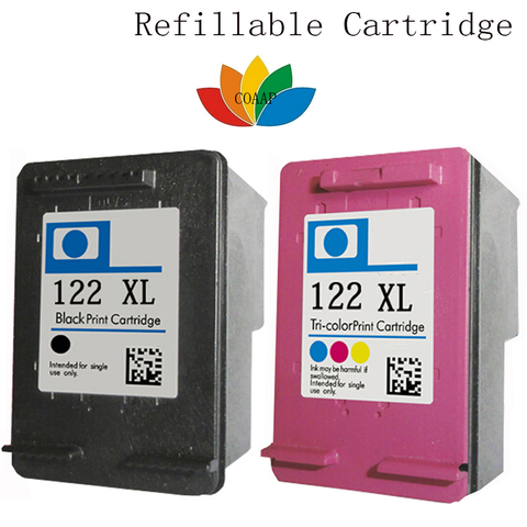2x ink Cartridge for Compatible hp 122 Ink 122xl Black & Tri-color Deskjet 1000 1050 2000 2050 3000 3050A 3052A printer ► Photo 1/1