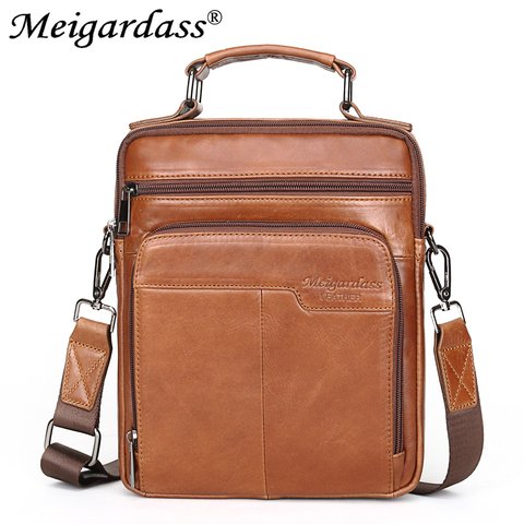 Genuine Leather Shoulder Bags For Men Travel Messenger Bag Male casual Crossbody Bag Business Briefcase Flap Handbags Tote Purse ► Photo 1/6