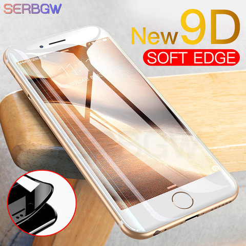 New 9D Full Cover Tempered Glass on the For iPhone X XR XS 11 Pro Max Screen Protector For iPhone 8 7 6 6s Plus Protection Film ► Photo 1/6