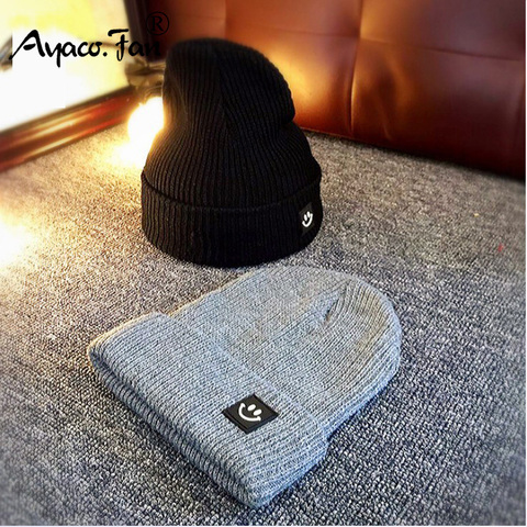 Cute Smile Crochet Knit Cap Beanie 2022 Autumn New Solid Warm Skullies Beanies Caps Female Knitted Hat Ladies Girls Winter Hats ► Photo 1/6