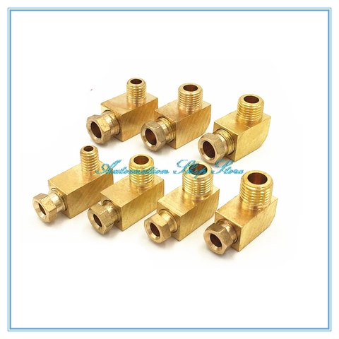 Machine tool lubrication Brass oil Pipe Fitting 4 6 8mm OD Tube Compression Ferrule Tube Compression Fitting Connector ► Photo 1/3