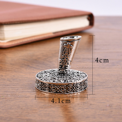 European Vintage Feather Pen Pen Stand Metal Round Pen Holder Magic Fountain Pen Accessories Stainless Steel Stationery Gift ► Photo 1/3