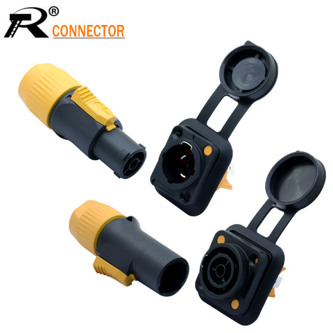 2sets OUT/IN 20A Aviation Waterproof Speaker LED Large Screen Power Plug High-power Flame-retardant Industrial Power Connector ► Photo 1/6
