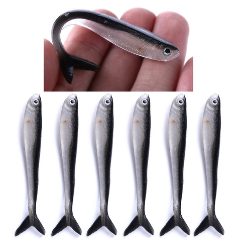 10pcs 80mm 2.2g Soft Silicone Fishing Lure Minnow Saltwater Freshwater Worms Wobblers  Artificial Bait Bass Tackle Jigs ► Photo 1/6