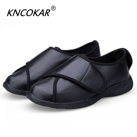 KNCOKAR Feet fat Feet Wide Shoes Men And Women Spring And Autumn Single Shoes Edema Shoes Diabetes Foot Deformation Shoes z0003 ► Photo 1/6