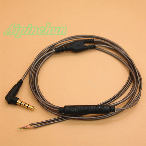 Aipinchun 3.5mm DIY Earphone Audio Cable with Mic Controller 126cm Repair Replacement Headphone Wire CTIA Standard Jack AA0203 ► Photo 1/6
