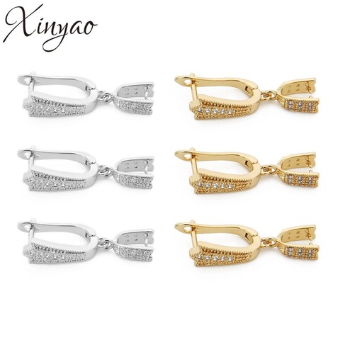XINYAO 2pcs Gold Plated Earring Hooks Clasps Accessories For Women Dangle Earrings Pearls Earrings DIY Jewelry Material Supplies ► Photo 1/5