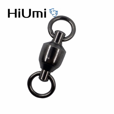 HiUmi Heavy Duty Ball Bearing Barrel Fishing Rolling Swivel Stainless Steel Connector Solid Ring Size 0 1 2 3 4 5 6 7 8 9 ► Photo 1/2