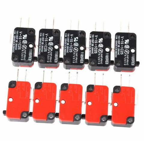 10 Pcs Micro R Hooked Lever Arm Limit Switch SPDT Normally Open/Close V-15-1C25 ► Photo 1/5