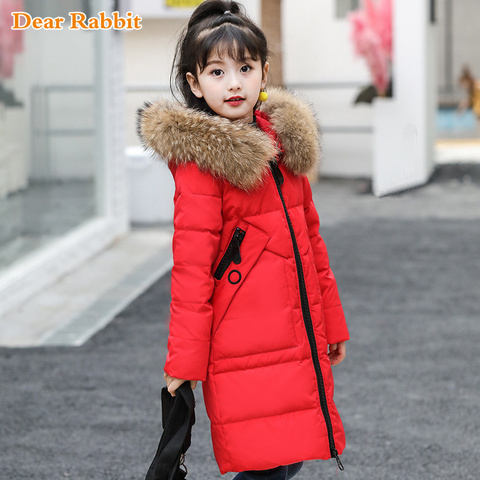 -30 degrees Girls clothing warm Down jacket for girl clothes 2022 Winter Thicken Parka real Fur Hooded Children Outerwear Coats ► Photo 1/6