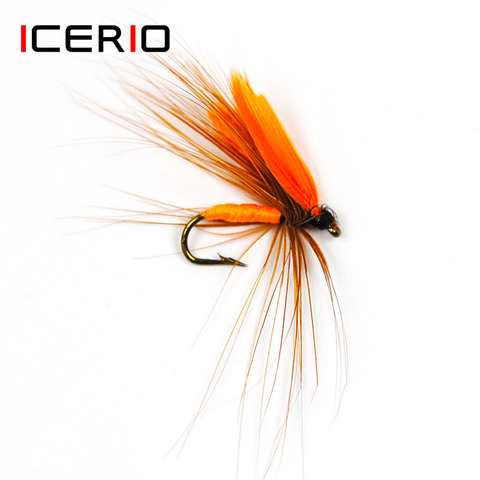 ICERIO 6PCS Orange Wing Quil Wet Flies Trout Fly Fishing Lures #12 ► Photo 1/1