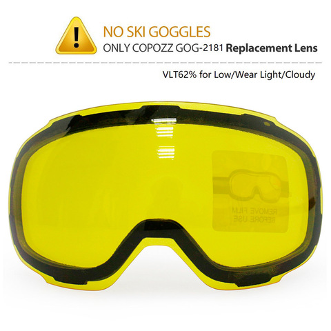 COPOZZ Original GOG-2181 Lens Yellow Graced Magnetic Lens for Ski Goggles Anti-fog UV400 Spherical Ski Glasses Night Skiing Lens ► Photo 1/6