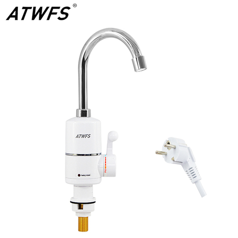 ATWFS Newest 3000w 220v Tankless Water Heater Tap Instant Hot Water Faucet Kitchen Heating Instantaneous Water Heater Faucet ► Photo 1/6