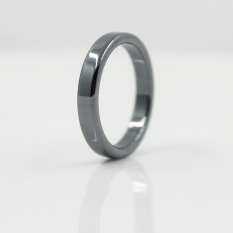 Fashion Jewelry AAA Quality smooth 4 mm Width Flat Hematite Rings (1 Piece)  HR1003 ► Photo 1/6