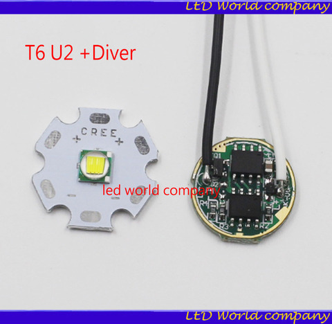 10W Cree XM-L T6 Cool White LED Light + DC 3.7V 2.5A XML LED Dimmer Driver DIY ► Photo 1/3
