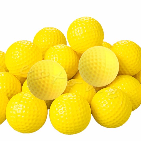 10Pcs PU Foam Golf Balls Yellow Sponge Elastic Indoor Outdoor Practice Training ► Photo 1/6