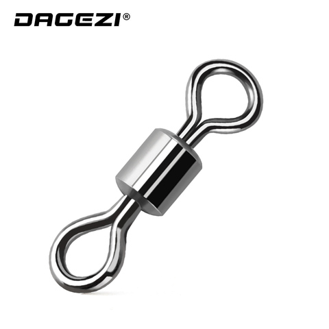 DAGEZI Stainless Steel Fishing Connector 8-word ring connector Rolling Swivel Solid Ring 25Pcs/lot Fishing Hook Tools ► Photo 1/6