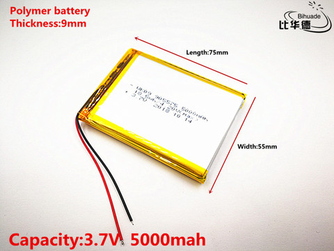 Good Qulity 3.7V,5000mAH 905575 Polymer lithium ion / Li-ion battery for tablet pc BANK,GPS,mp3,mp4 ► Photo 1/5