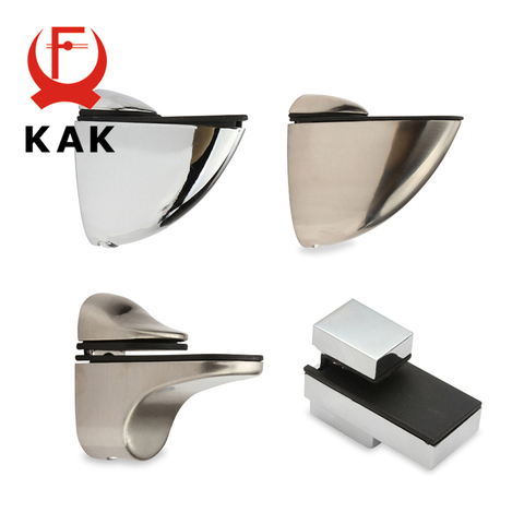 KAK Zinc Alloy Adjustable Glass Clamps Glass Plated Brackets Chrome Alloy Shelf Holder Support Clamp Holder For Glass Shelves ► Photo 1/6