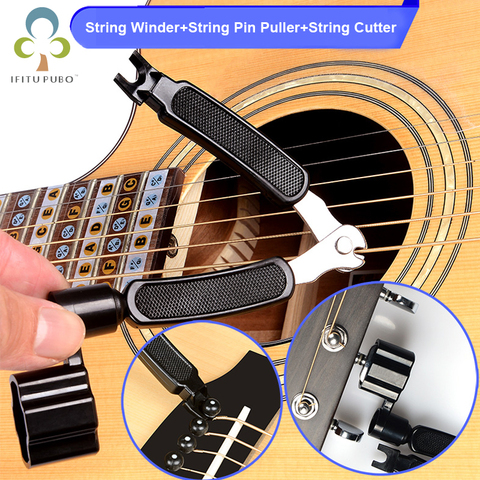 3 in 1 Guitar Peg String Winder + String Pin Puller + String Cutter Guitar Tool Set Multifunction Guitar Accessories GYH ► Photo 1/6