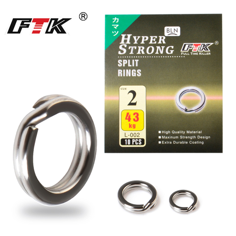 FTK Stainless Steel Hyper Strong Double Split Rings Connectors 5pcs/10pcs Size1#-6#  Ring Fishing Hook Lure Loops Fishing ► Photo 1/6