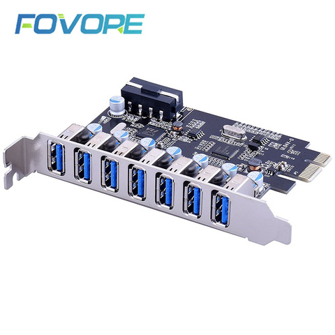 PCI-e usb 3.0 Expansion Card 7 port USB 3.0 PCI express Expansion Card pcie usb3.0 Adapter Desktop Computer Components Brand New ► Photo 1/6