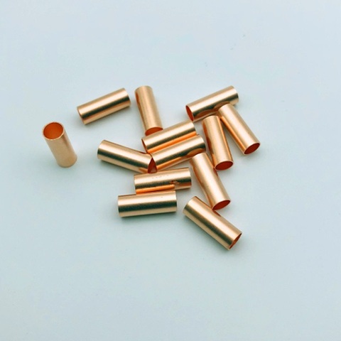 100PCS Copper connecting pipe wire joint small copper tube intermediate joint direct connection pressure pipe cold pressed ► Photo 1/6