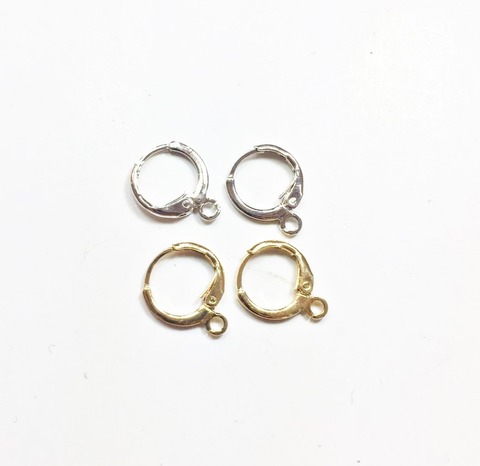 Eruifa 20pcs 12mm Earing Base Connector Linker Holder outer inner Brass Hoop Clip for Earring DIY 2 colors Nickle and Lead free ► Photo 1/6