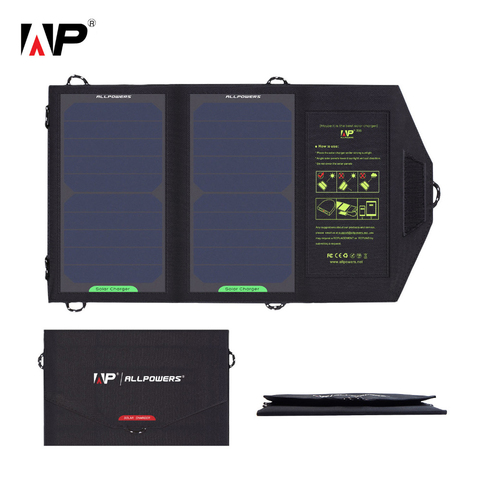ALLPOWERS Solar Panel Charger USB Output 5V 10W Waterproof Backpack Mobile Power Bank for Phone Battery Foldable Solar Cells ► Photo 1/6