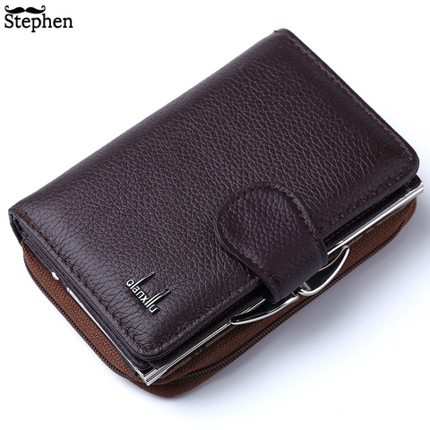 Small Coin Purse Men Genuine Leather Wallet Male Bag For Money Walet Mini  Portomonee Cuzdan Klachi Kashelek Vallet Pocket Pouch