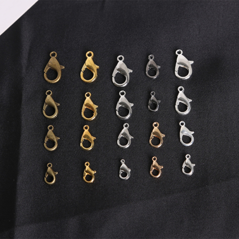 100Pcs Zinc Alloy Lobster Clasp Hooks 10/12/14/16mm Rhodium Bronze Gold Color Claw Clasps Connector Jewelry DIY Jewelry Findings ► Photo 1/6