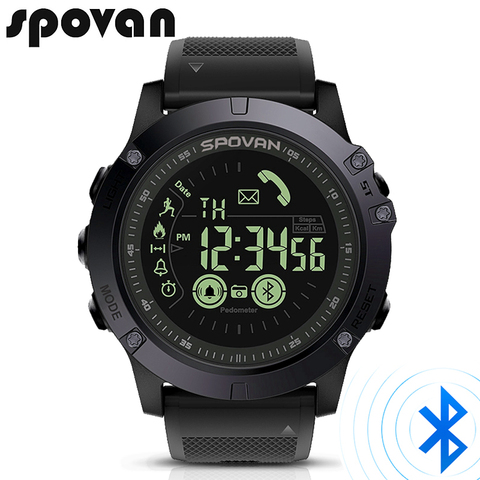 SPOVAN Smart outdoor Men's Watch Bluetooth Sport LED Digital Watches 50m Waterproof Stopwatch Men wristwatch Relogio Feminino ► Photo 1/1