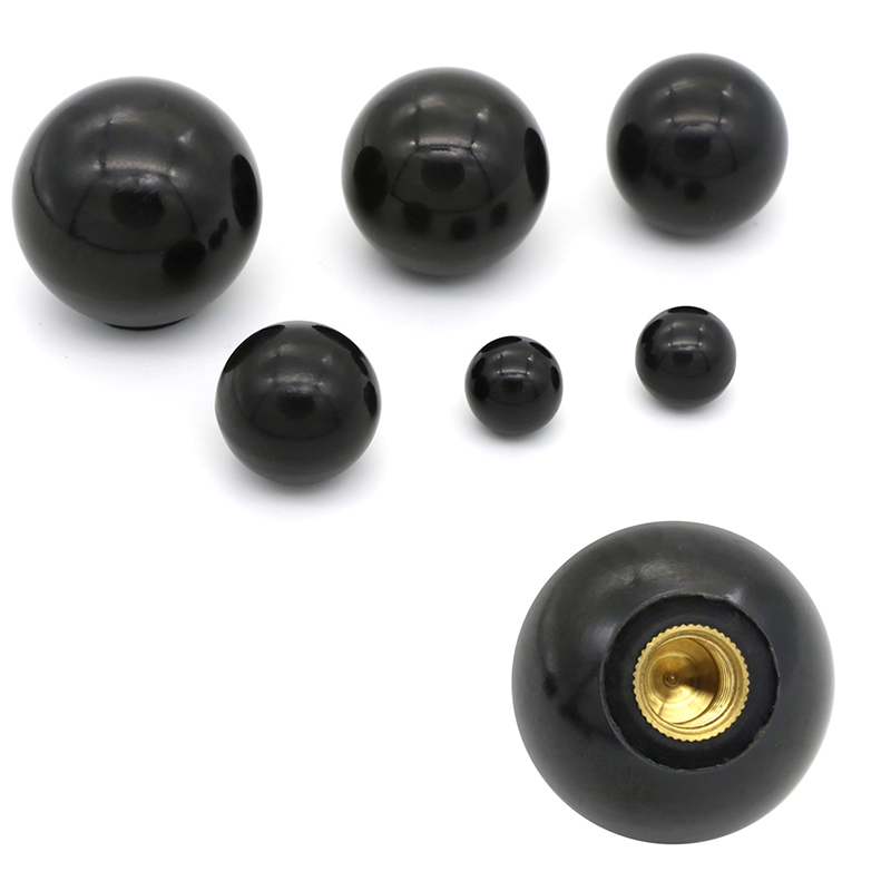 5x Plastic Threaded Ball Handle Knobs M6 for Woodworking Machinery and Printing 
