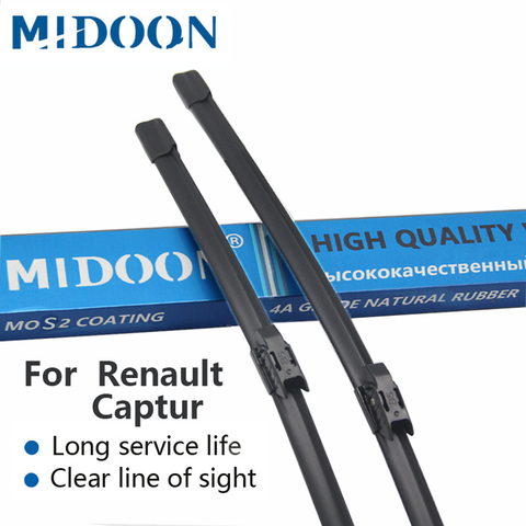 MIDOON  Windscreen Wiper Blades for Renault Captur ( Kaptur ) Fit Bayonet Arms / pinch tab arms 2013 2014 2015 2016 2017 2022 ► Photo 1/6
