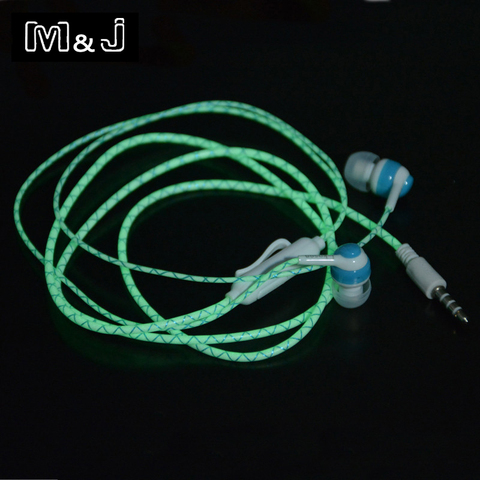 Hot Sell Glow In The Dark Earphones Luminous Headset Flash Light Glowing Earbuds With Microphone Night Lighting For Phone MP3 ► Photo 1/1