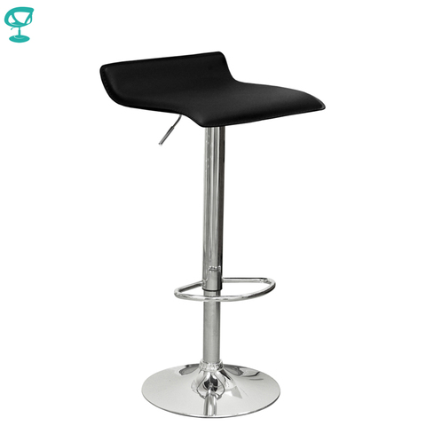 94503 Barneo N-38 Leather Kitchen Breakfast Bar Stool Swivel Bar Chair black color free shipping in Russia ► Photo 1/6