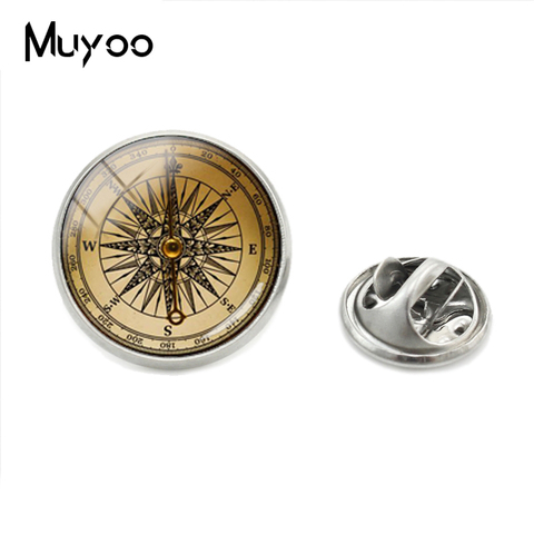 2022 New Arrival Handmade Vintage Jewelry Lapel Pins Retro Compass Glass Round Photos Butterfly Fashion Jewelry Brooches Pins ► Photo 1/6
