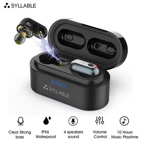 Original SYLLABLE S101 bluetooth V5.0 bass earphones wireless headset noise reduction SYLLABLE S101 Volume control earbuds ► Photo 1/6