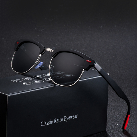 Classic Retro Rivet Polarized Sunglasses Men Women Brand Designer TR90 Legs Lighter Design Female Male Fashion Sun Glasses ► Photo 1/5