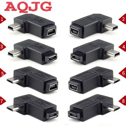90 Degree Left & Right Angled Mini USB 5pin Female to Micro USB Male Data Sync Adapter Plug Micro USB To Mini USB Connector ► Photo 1/5