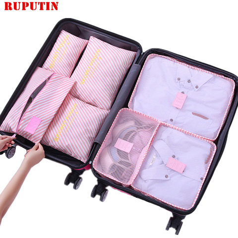 RUPUTIN 7Pcs/set Trip Luggage Organizer Clothes Finishing Kit Storage Bag Cosmetic toiletrie Storage Bag Home Travel Accessories ► Photo 1/6