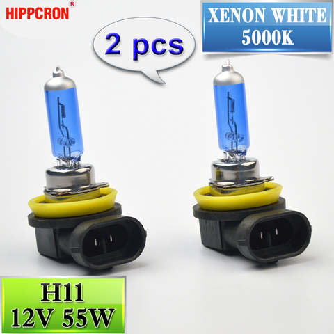 hippcron H11 Halogen Bulb 12V 55W 2 PCS(1 Pair) Super White 5000K Quartz Glass Dark Blue Car HeadLight Lamp ► Photo 1/6