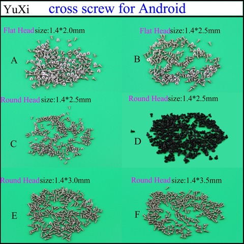 Cell Phone Screws M1.4 * 2 /1.4*2.5/1.4*3/1.4*3.5mm Micro Screws Repair Micro Miniblack Cross head Mobile notebook for Android ► Photo 1/1