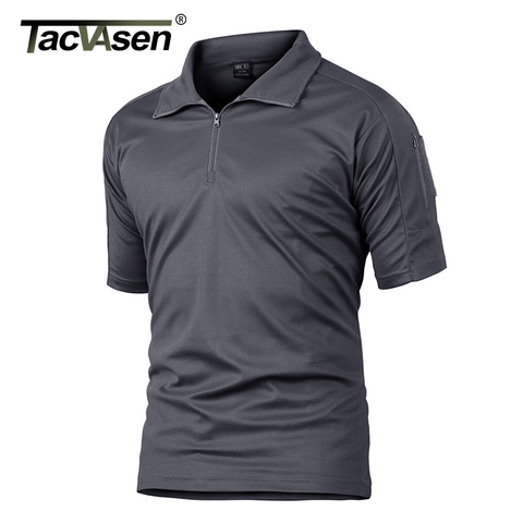 TACVASEN Summer Short Sleeve Quick Dry T-shirts Men's Military Tactical T-shirts Lightweight Team Work Hiking Tops Mens Clothing ► Photo 1/6