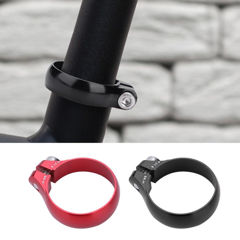 Tbest Carbon Fiber Bike Seat Post Clamp,2 Colors Bike Bicycle Bolt Clamp 31.8mm for 27.2 Seatpost Super Light