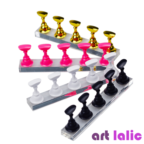 5pcs Nail Art Practice Display Stand Chess Board Magnetic Tips White Black Practice Holder Set Polish Gel Color Chart Tool ► Photo 1/6