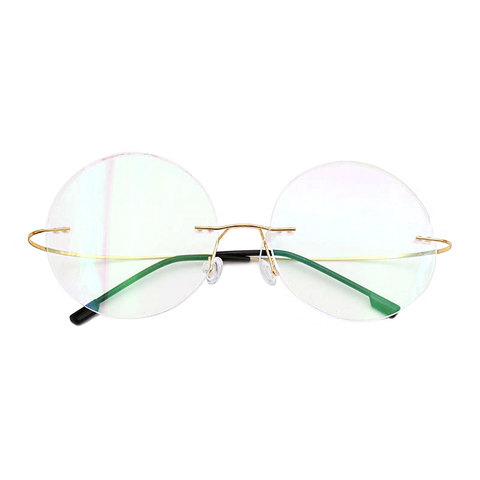 Fashion Titanium Round Rimless Eyeglasses Frame Brand designer Men Glasses Reading Glasses Optical Prescpriton Lenses Glasses ► Photo 1/5