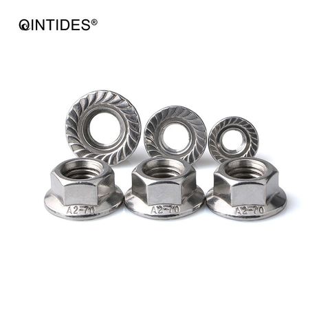 QINTIDES M3 M4 M5 M6 M8 M10 M12 M14 M16  Hexagon nuts with flange 304 stainless steel Flange nuts ► Photo 1/5