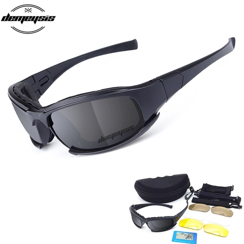 X7 Polarized Tactical Glasses 4 Lenses Military Sport Shooting Goggles Hunting Sunglasses Army Hiking Paintball Camping Glasses ► Photo 1/6