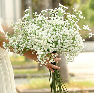 5pcs Artificial Baby Breath Flowers White Gypsophila Bouquets Real